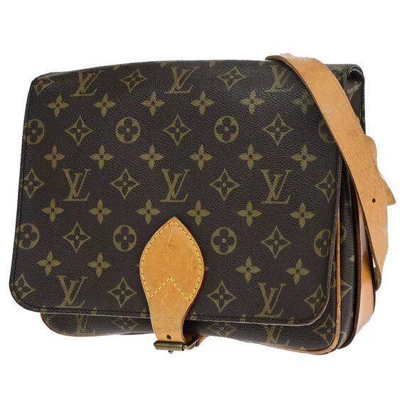 LOUIS VUITTON Cartouchiere GM Shoulder Bag Monogram Leather Brown M51252 32YF052 - Picture 1 of 16